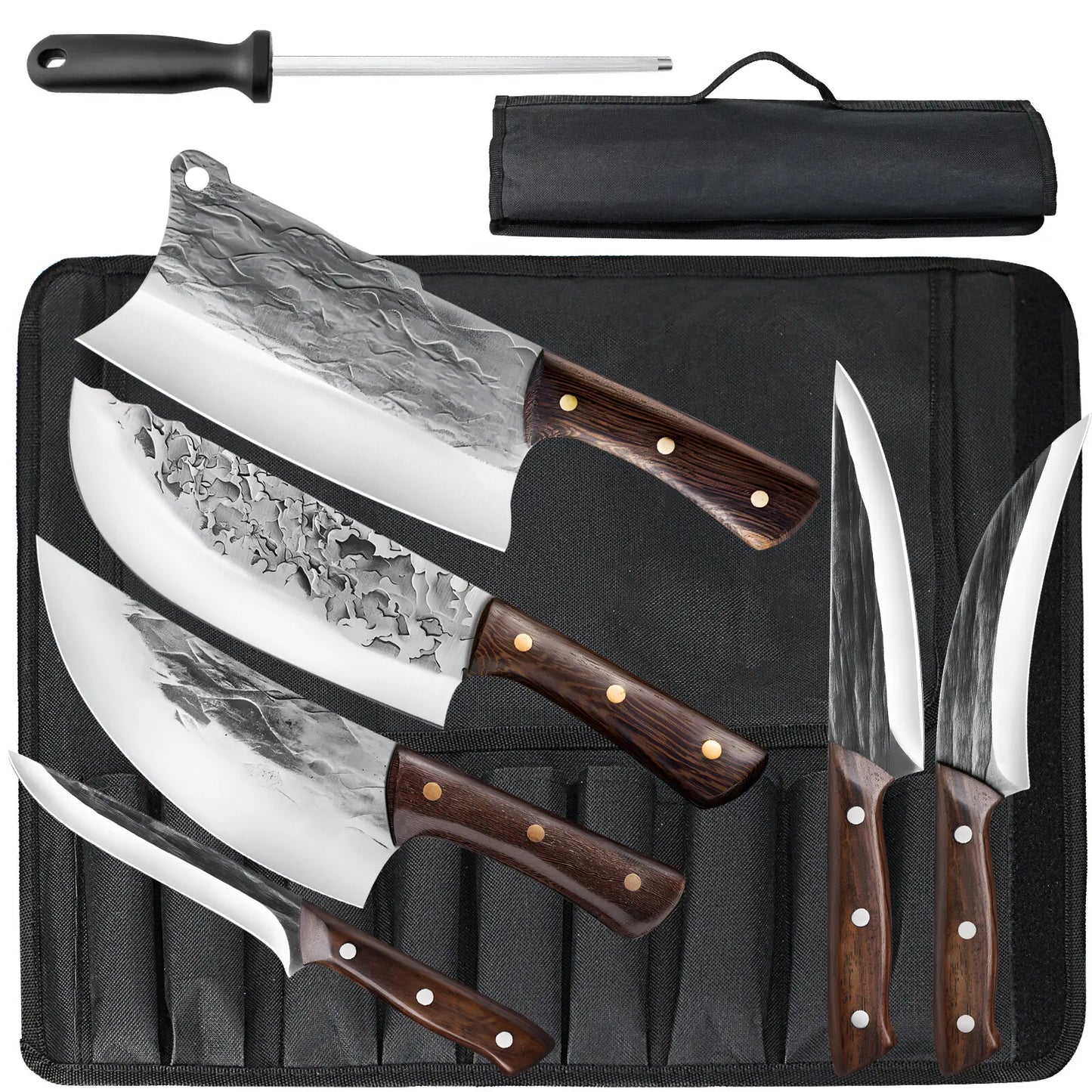 Forged Cleaver Handmade Kitchen Set Meat chopping Stainless Steel Butcher Knife