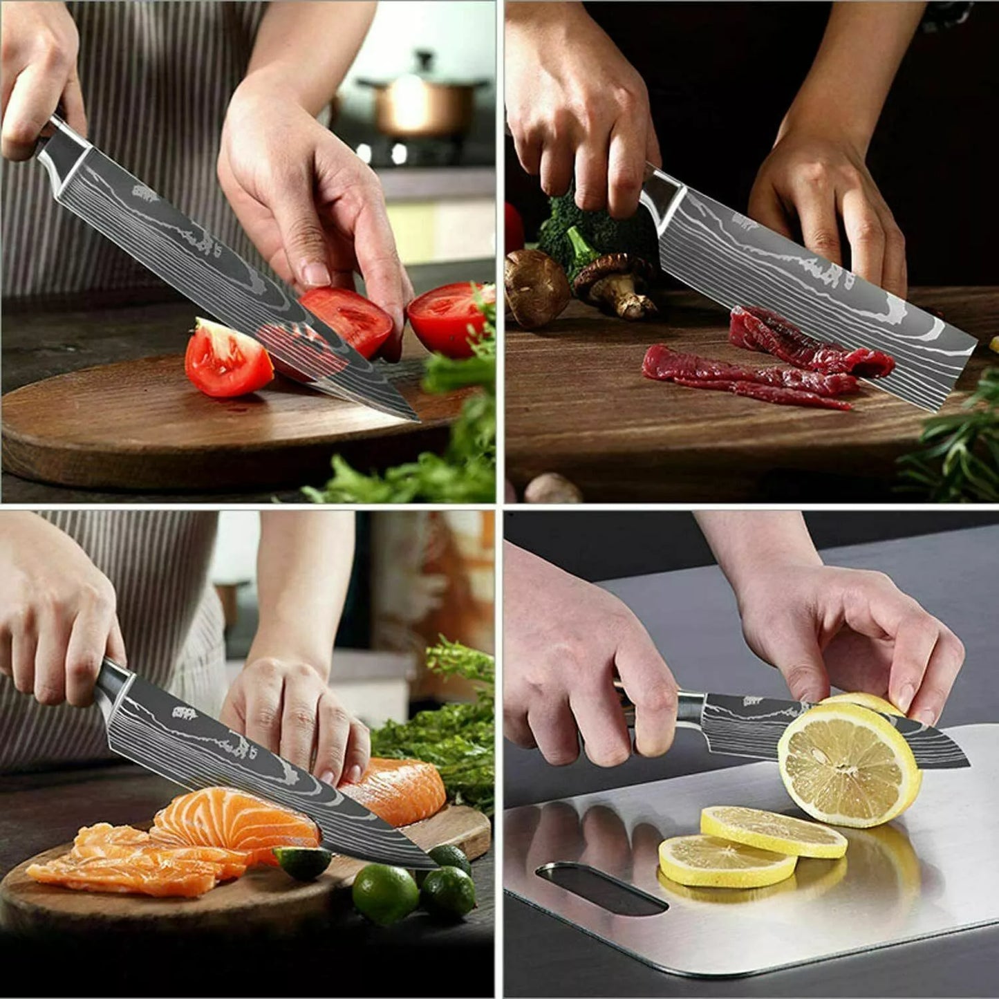 Kitchen Knife Set,DFITO 5-Piece Kitchen Knife Set Stainless Steel Forged