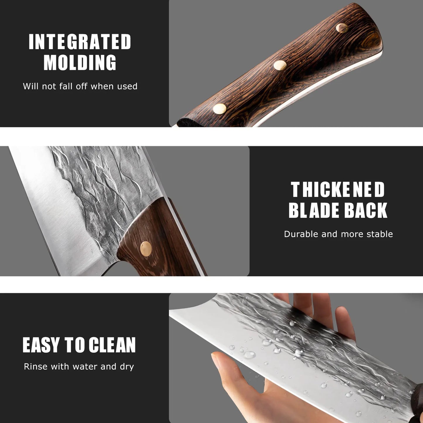 Forged Cleaver Handmade Kitchen Set Meat chopping Stainless Steel Butcher Knife