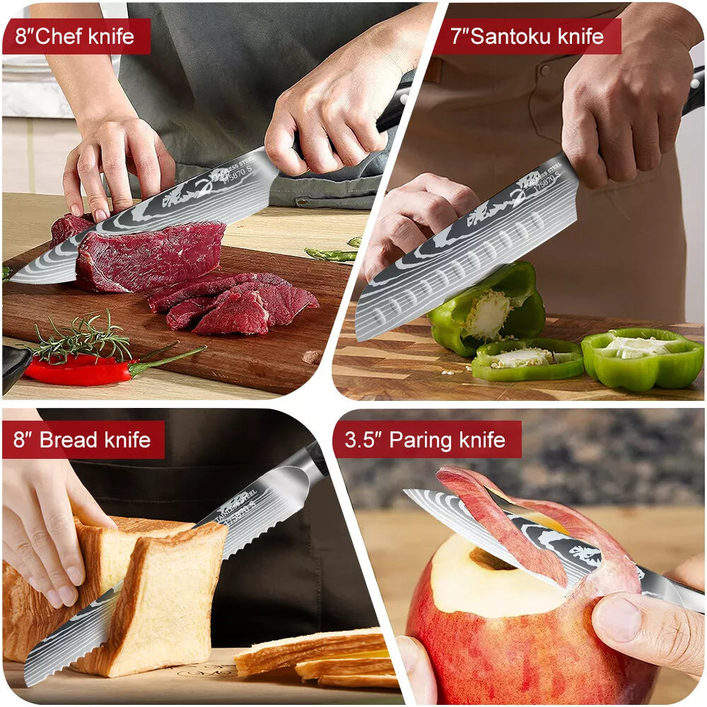 Kitchen Knife Set,DFITO 6-PCS Chef Knife Set, Cutlery Set Gift