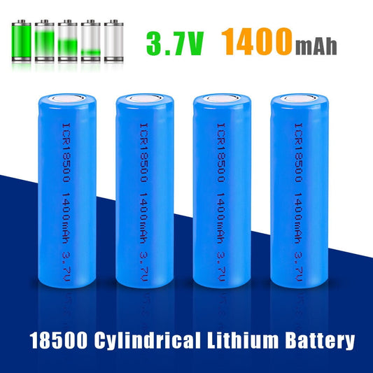 18500 Battery 3.7V 1400mah Li-Ion Rechargeable with Button Top 4PCS