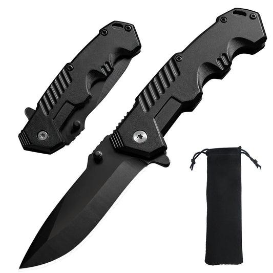 DFITO Pocket Folding Knife set with Stainless Steel Serrated Clip Point Lock Blade Knives and Lightweight Lockback Multi-Tool for Camping, Outdoor, Hunting,Survival