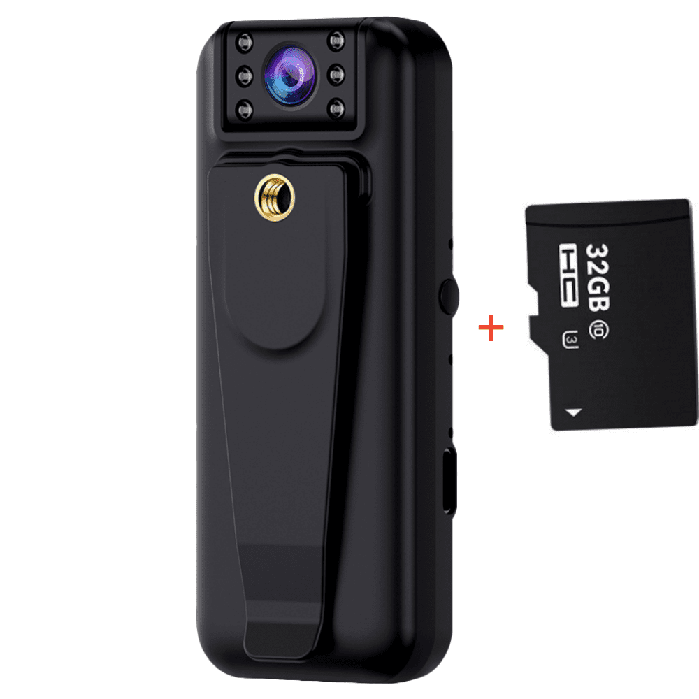 Body Camera with Audio and Video Recording,DFITO Camera no WiFi Needed,for Home and Office (with 32G Memory Card)