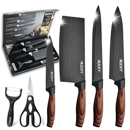 DFITO 6 Piece Knife Set, Sharp Kitchen Knive, Stainless Steel Professional Chef Knife Cutlery for Kitchen Supplies