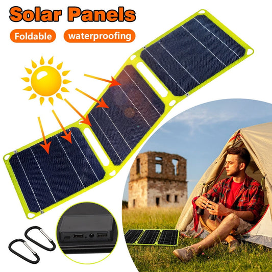 50W Portable Foldable Solar Panel,DFITO Solar Charger with USB Outputs for Phones,Ideal for Rooftops Outdoor Camping and RVs