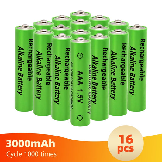 Zengest 16-Pack Rechargeable AAA Batteries Pre Charged, Alkaline 1.5V 600mAh Triple A Solar Batteries for Solar Lights and Universal Household Devices, Recharge up to 1200 Cycles