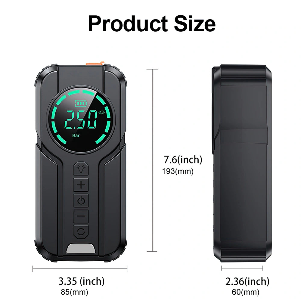 DFITO Jump Starter with Air Compressor, 1000A Peak, 8000mAh battery pack