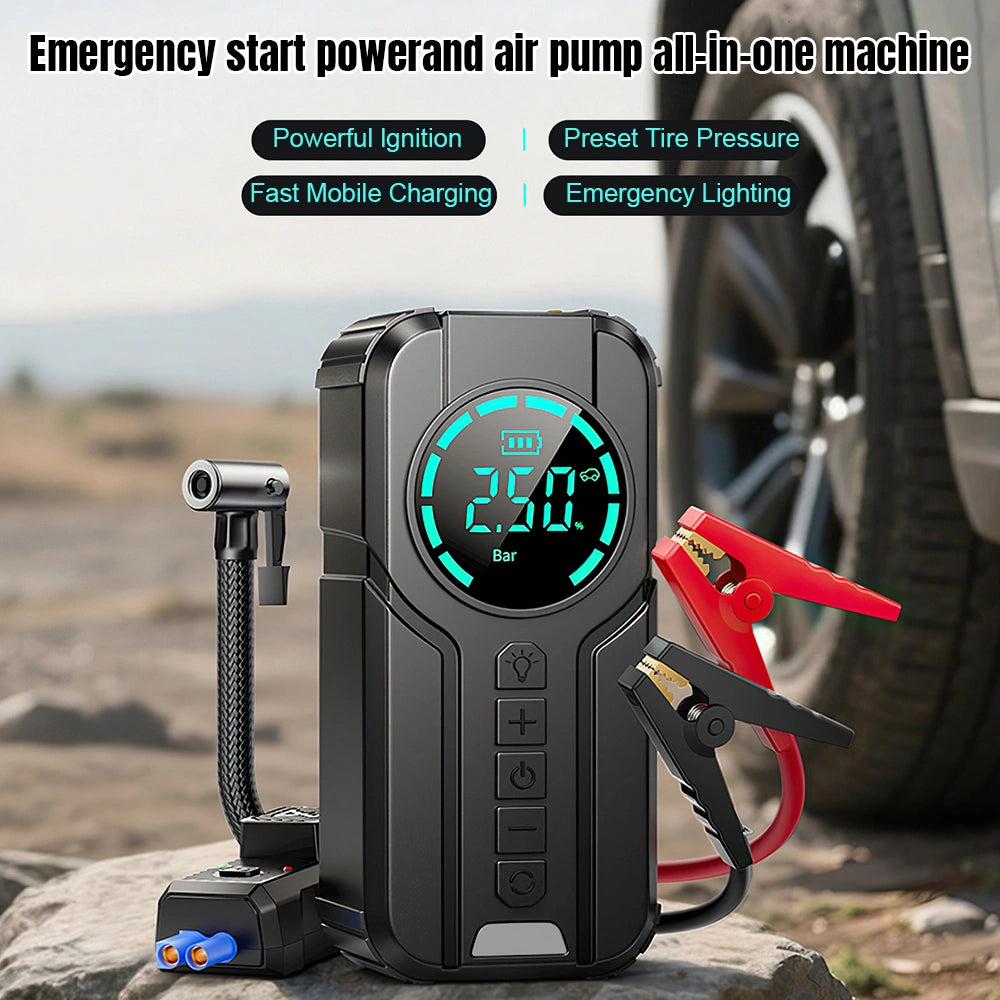 DFITO Jump Starter with Air Compressor, 1000A Peak, 8000mAh battery pack