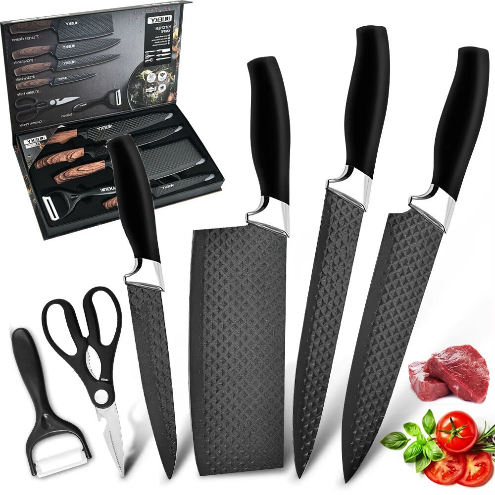 6x High Carbon Stainless Steel Chef Knife Set Ultra-Sharp Kitchen Cleaver Knives（gb）