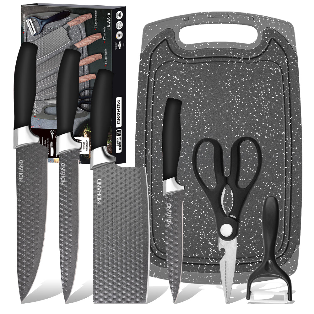 6x High Carbon Stainless Steel Chef Knife Set Ultra-Sharp Kitchen Cleaver Knives（gb）