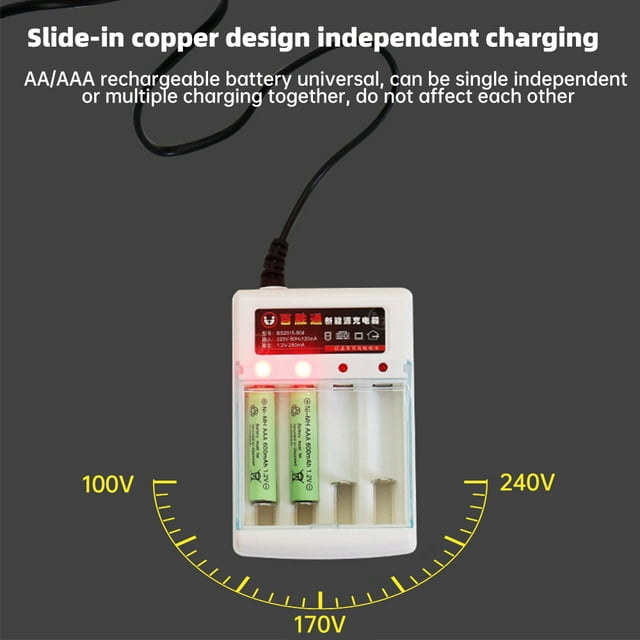 Alkaline Battery Charger，Basic Charger for Rechargeable Batteries, 1 Count