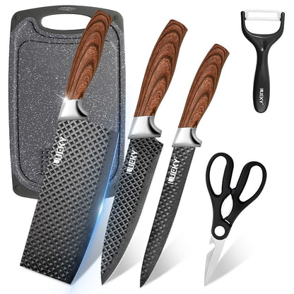 6x High Carbon Stainless Steel Chef Knife Set Ultra-Sharp Kitchen Cleaver Knives（gb）