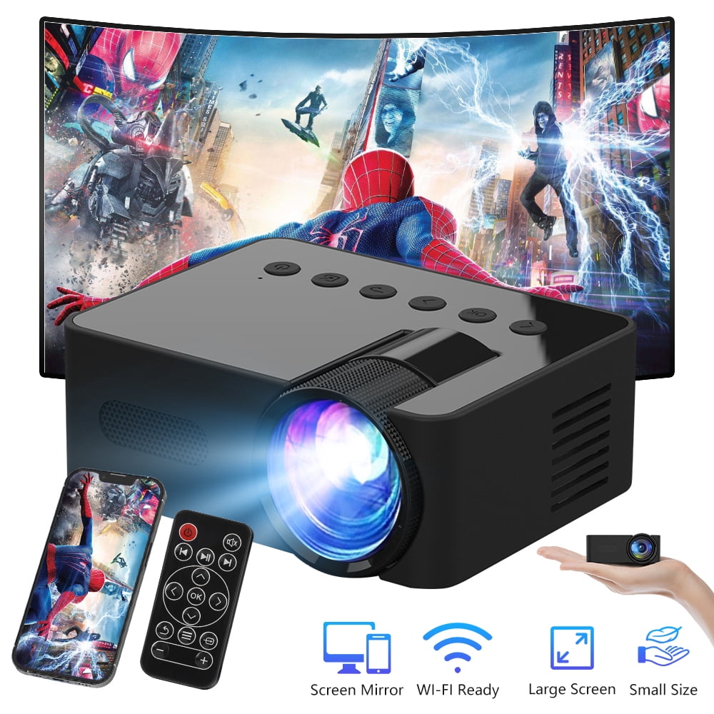 Mini Projector,DFITO Portable Phone Projector 1080P Supported,Video Projector for Home Theater Movie Projector with Remote Control