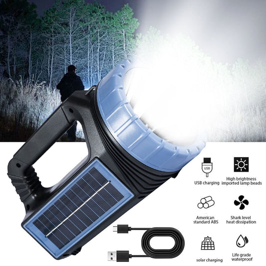 Solar Flashlights,DFITO Camping Lantern Rechargeable, Spotlight Lantern with 800LM, 2400 Capacity Battery Powered, Portable Bright Camping Light for Emergency, Outdoor Hiking, Power Outages