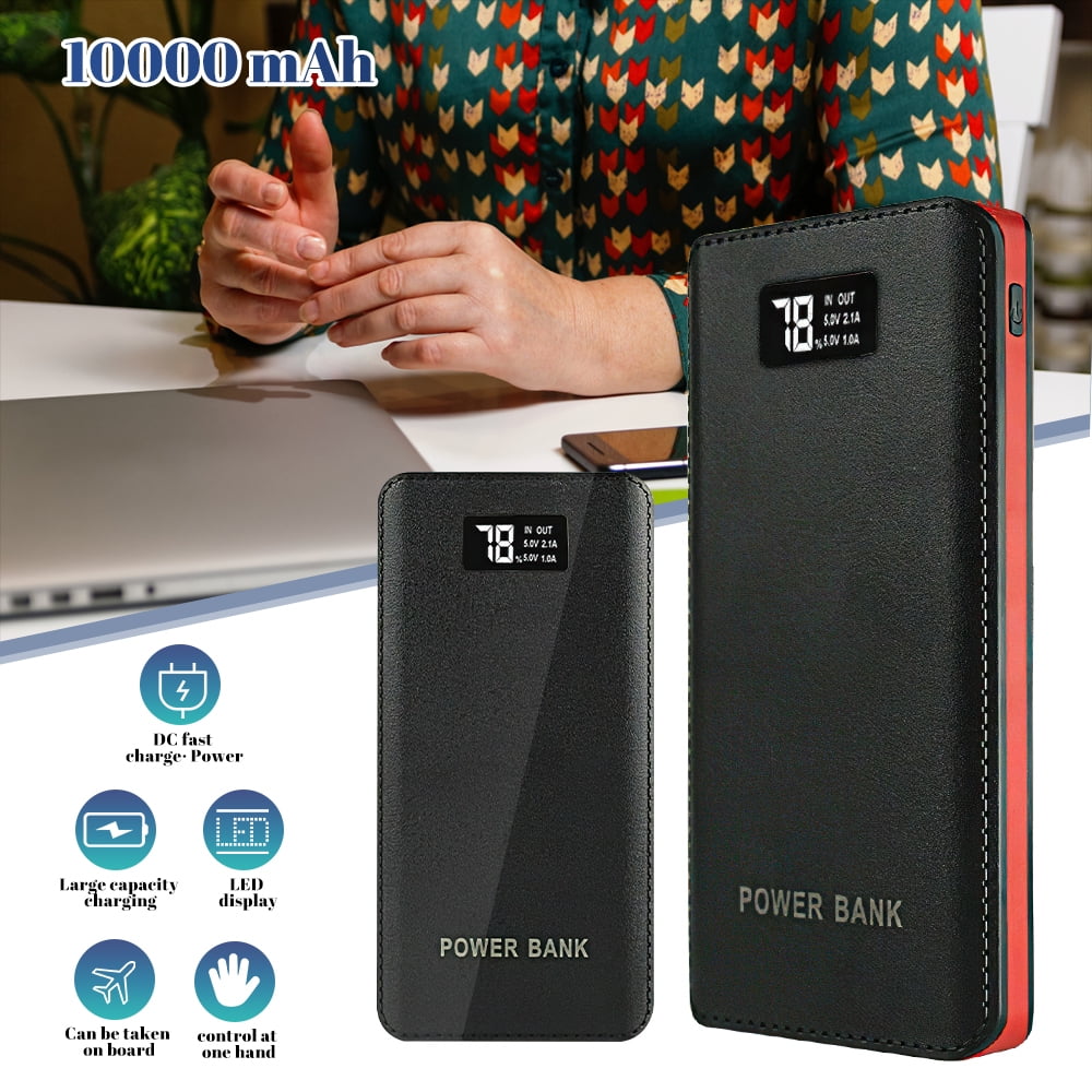 10000mah Portable Power Bank External Battery Pack 4USB Charger for Cell Phone Red