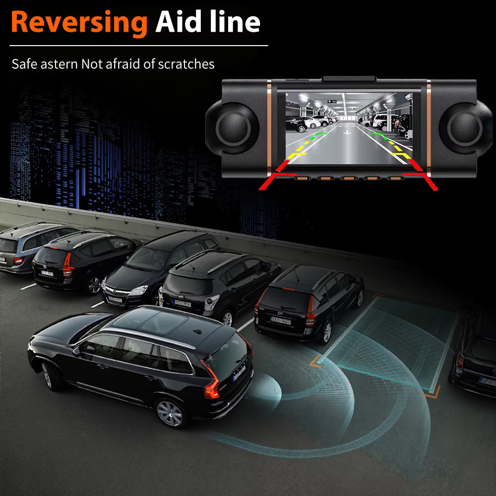 DFITO 4-Kanal Dashcam vorne und hinten innen, 1080P Dashcam für Autos, 8 IR Nachtsicht, APP & WiFi Unterstützung, 24H Parkmodus