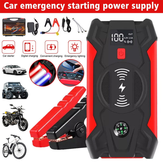 Jump Starter with 10W Wireless Charger,1200A Peak 20000mAH Battery Jump Starter,12V Jump Box Car Battery Jumper with 4 LED Modes, Fast Charge 3.0