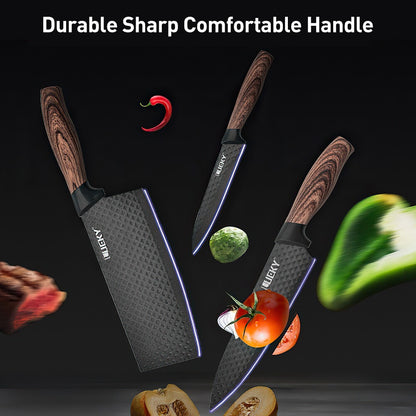 6x High Carbon Stainless Steel Chef Knife Set Ultra-Sharp Kitchen Cleaver Knives（gb）