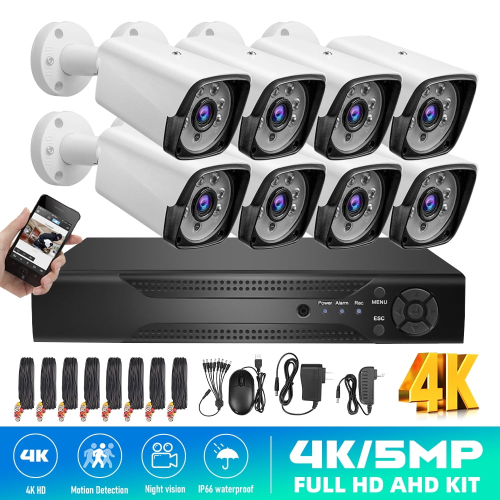 Security Camera System,DFITO 1080P 8CH Home Security Systems with 8pcs 2MP Full HD Cameras,Night Vision Motion Detection Free App for Indoor Outdoor Video Surveillance