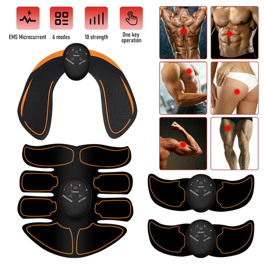 Electric Muscle Toner Machine ABS Toning Belt Simulation Fat Burner Belly Shaper, Home Office Fitness Workout Equipment 4 PCS