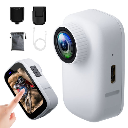 Action Camera,DFITO 4K Tiny Action Camera,30FPS Video & 20MP Photo,WiFi,64GB, Touchscreen,for Vlog, Webcam, Travel, Sports