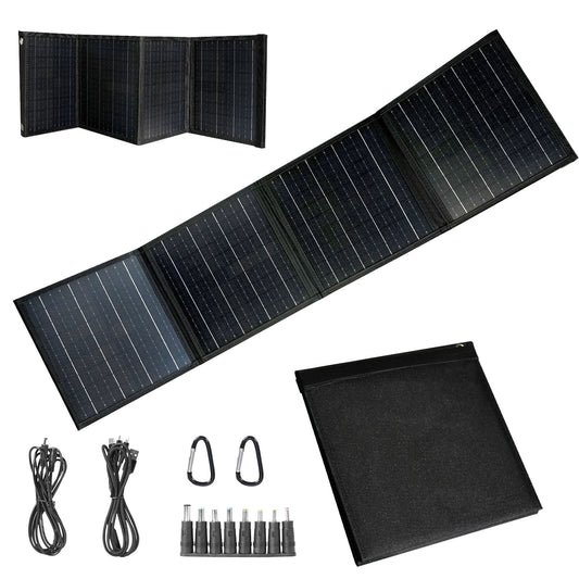 200W Portable Solar Charger for Camping - DFITO Foldable Solar Powered Cells with 2 USB Ports To Fast Charge Smartphones, Tablets & Battery Packs -Charge While Hiking, Camping & Fishing