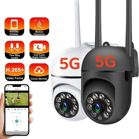 5G Security Camera Outdoor,1080P WiFi Wireless for Home Security,Auto Tracking,Human Detection,2-Way Audio,Color Night Vision, 5G 2.4G Dual CCTV PTZ Smart Camera,2 Pack
