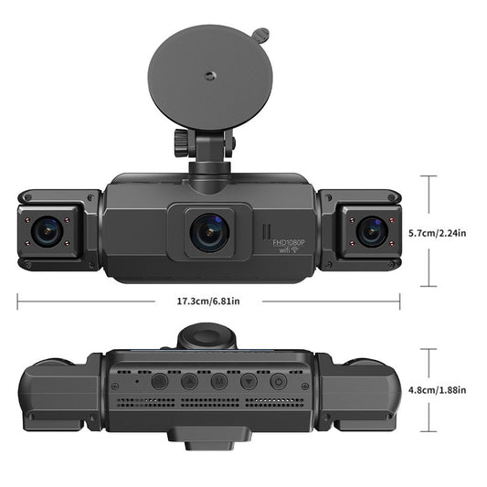 DFITO 4-Channel Dash Cam with 1080P Front Cameras, Night Vision, HDR, G-Sensor, Loop Recording & 24HR Parking Mode