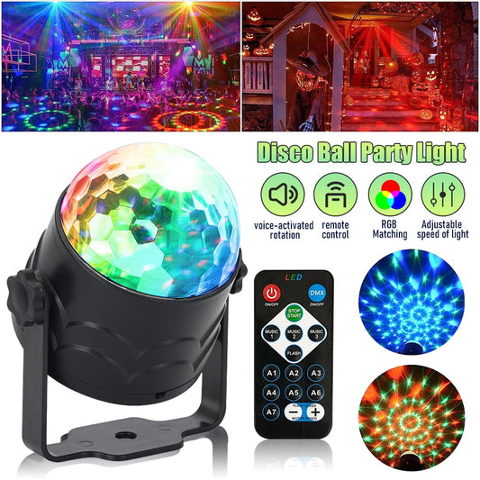 Disco Lights for Parties,DFITO 7 Modes Disco Ball, Sound Activated Disco Ball Light with Remote Control Party Lights DJ Disco Lights for Home Room Dance Parties Bar Pub Club