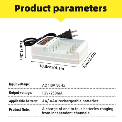 Alkaline Battery Charger，Basic Charger for Rechargeable Batteries, 1 Count