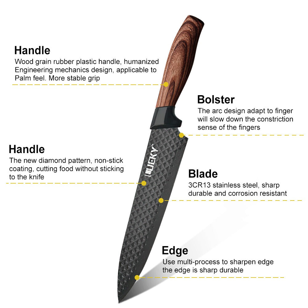 6x High Carbon Stainless Steel Chef Knife Set Ultra-Sharp Kitchen Cleaver Knives（gb）