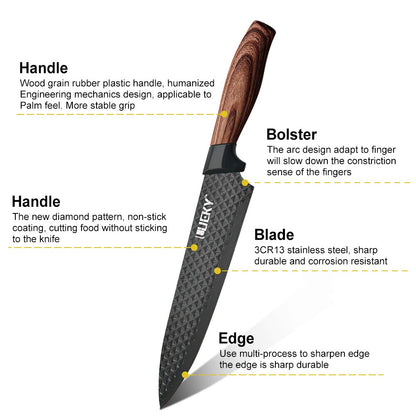 6x High Carbon Stainless Steel Chef Knife Set Ultra-Sharp Kitchen Cleaver Knives（gb）