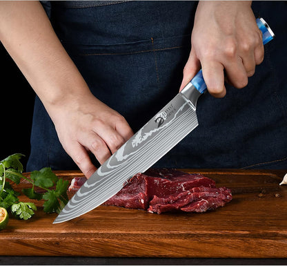 Dfito Knife Set with Roll Bag, 8-Piece Professional Knife Set, High Carbon Stainless Steel Chef Knife Set, Extremely Sharp Professional Chef Knife Set