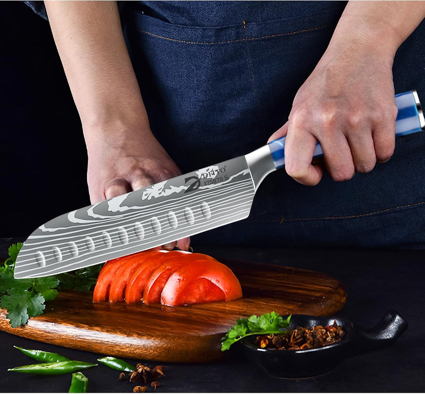 Dfito Knife Set with Roll Bag, 8-Piece Professional Knife Set, High Carbon Stainless Steel Chef Knife Set, Extremely Sharp Professional Chef Knife Set