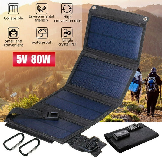 DFITO 80W 10V Portable Solar Panel, Foldable US Solar Cell Solar Charger for Camping Hiking