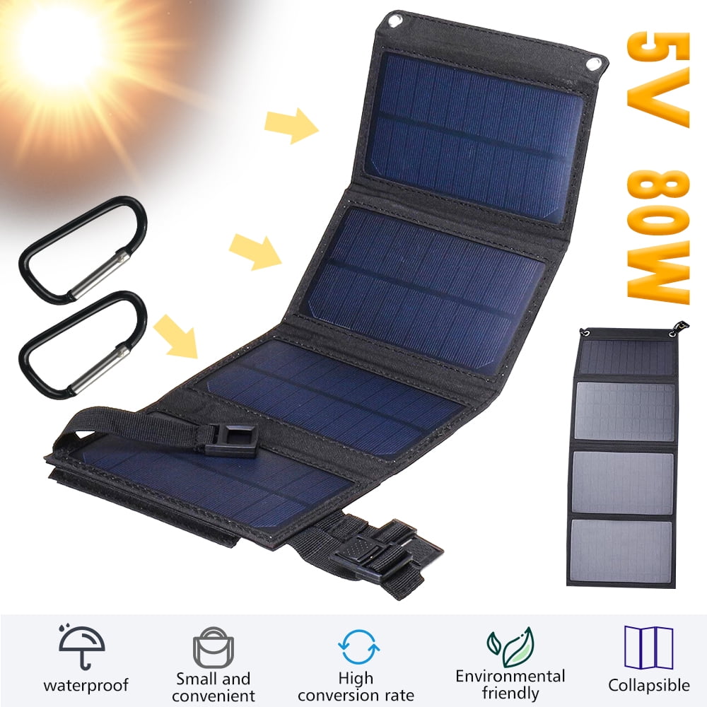 DFITO 100W 10V Portable Solar Panel Kit Folding Solar Charger for Camping Trailer Car Marine