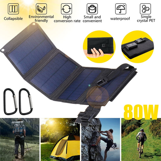 DFITO 80W 10V Solar Panel Portable Foldable Solar Panel Power Backup for Outdoor Van Camper Off Grid