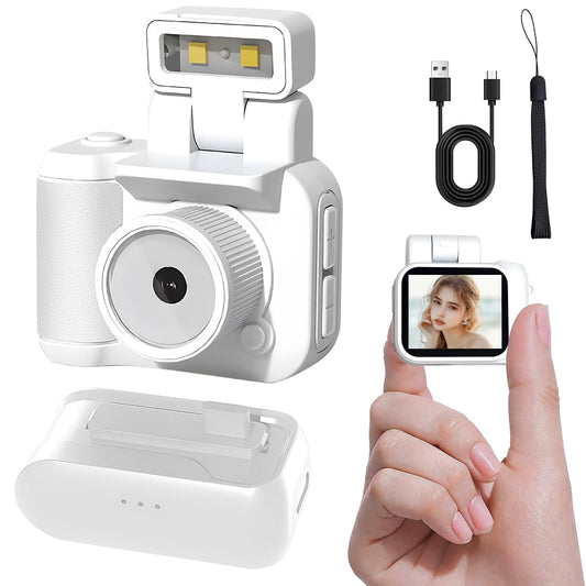 Mini Digital Camera 1080P HD Kids Camera 1.44 inch Camera Students Seniors (White£©