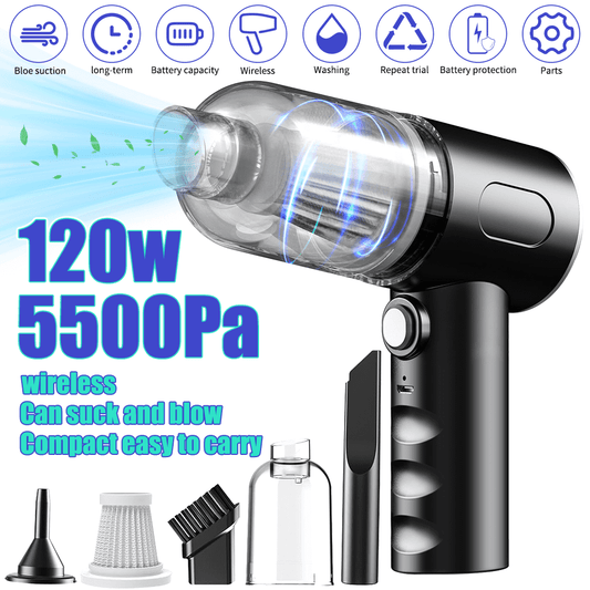 Car Vacuum Cleaner,DFITO Cordless 120W/5500PA Powerful Sutions Handheld Vacuum, 1000mAh Lightweight Mini Vacuum Blow & Suction,Car Vacuum for Car,Keyboard,Inflating Swimming Rings and Pet Hair