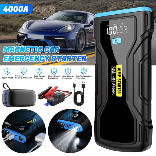 DFITO Car Jump Starter 4000A Jump Starter Battery Pack for Up to 4.0L Gas and 2.8L Diesel Engines, 29.6Wh Portable 12V Jump Box with USB Ports, LCD Display