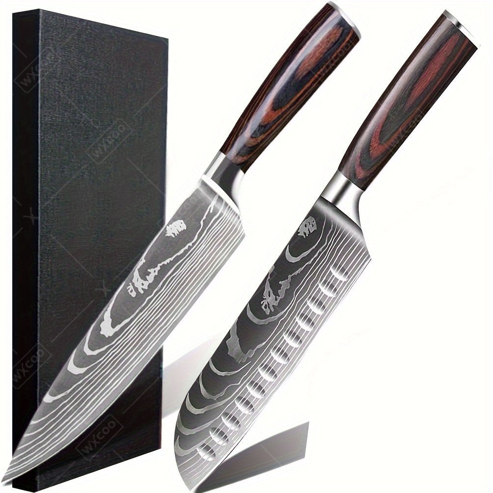 2PCS Kitchen Chef Knife Set Superior High-Carbon Stainless Steel Knives
