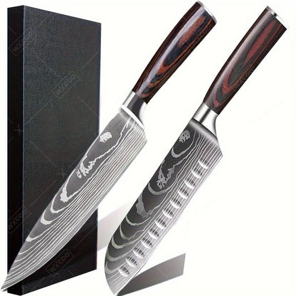 2PCS Kitchen Chef Knife Set Superior High-Carbon Stainless Steel Knives