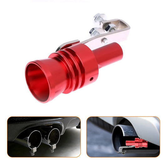 DFITO Aluminum Alloy Universal Turbo XL Size Sound Exhaust Muffler Pipe Whistle Car Roar Maker Red