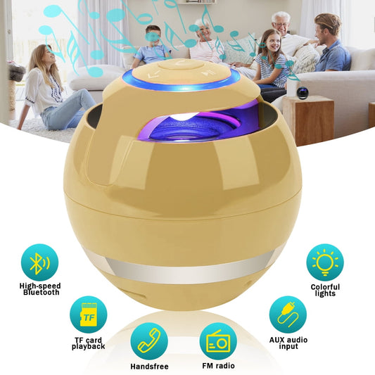 Portable Bluetooth Speaker,DFITO Mini Wireless Bluetooth Speakers,LED Subwoofer Speaker for Home, Outdoor, Travel, Gold