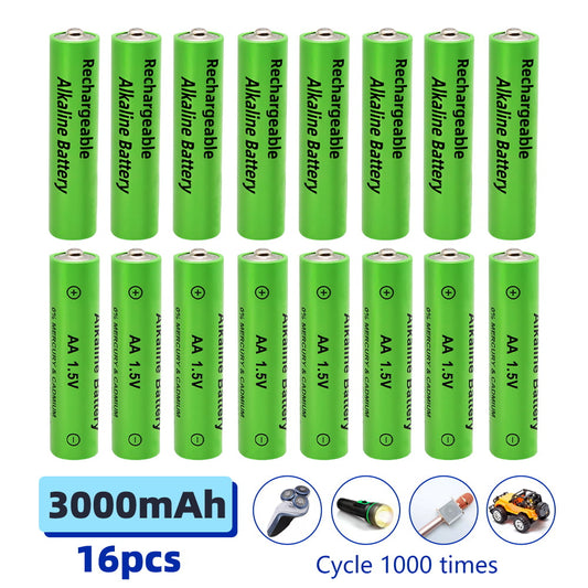 DFITO 16Pcs 1.5V AA Rechargeable Batteries Lithium Li-Lon Battery