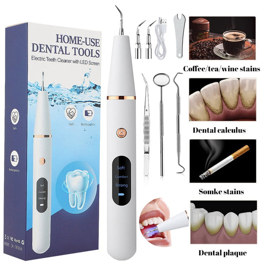 Plaque/Tartar Remover for Teeth,DFITO Dental Calculus Remover Teeth Cleaning Kit with LED Light & 3 Adjustable Modes