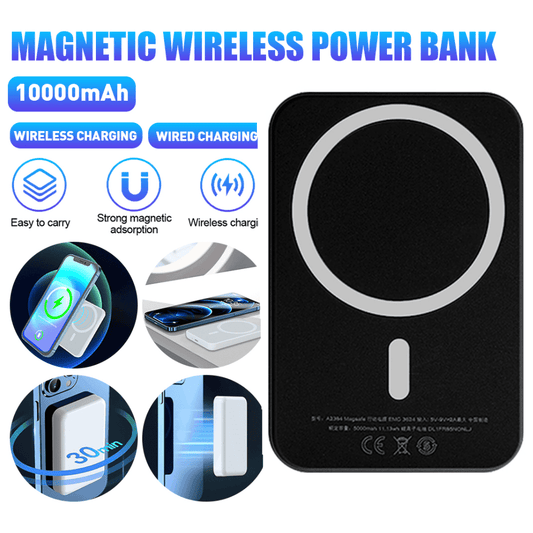 Wireless Portable Charger,DFITO 10000mAh Magnetic Power Bank,Magnetic Power Bank Wireless Charger,Safe Battery Pack for iPhone 13/12/Pro/Pro Max,Black