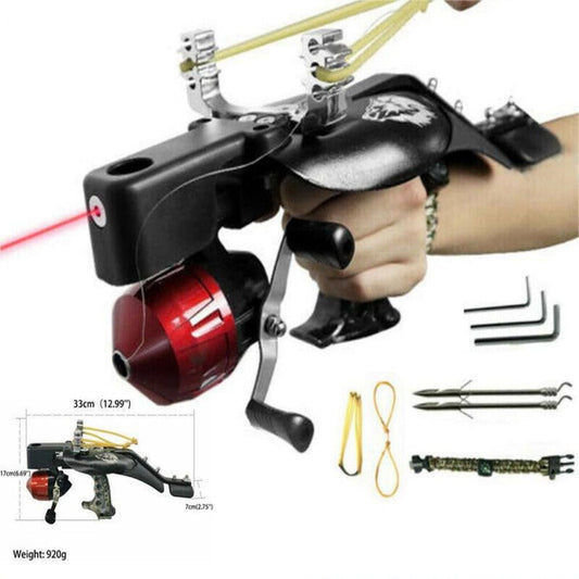 DFITO Pro Fishing Slingshot w/ Laser High Velocity Catapult Power Shooting Kit