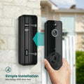 DFITO Wireless Video Doorbell, 120° Wide Angle, Night Vision, 2-Way Audio, Smart Video Doorbell with Motion Sensor, Doorbell Camera, Home Security Cameras, Black