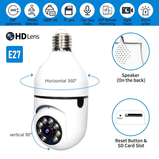 DFITO Baby Monitor Security Camera,WiFi Indoor Camera,360-degree Smart 1080P Pet Camera for Home Security and Nanny Elderlywith Motion Detection,Night Vision,Two-Way Audio